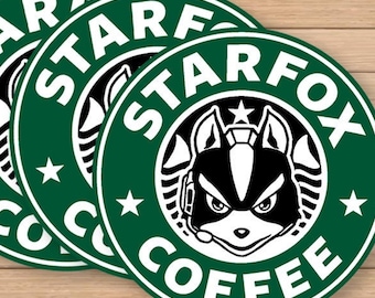 Fox McCloud&#39;s Starbucks Venti Special (&quot;Starfox Coffee&quot; Premium Vinyl Stickers)