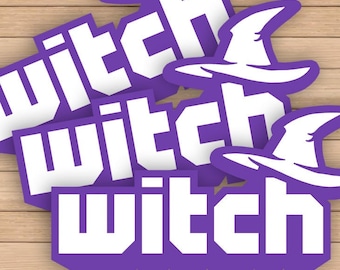 Spooky Twitch Inspired &quot;Witch Streamer&quot; Premium Vinyl Stickers