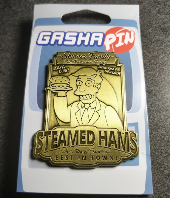 B-GRADE The Simpsons Meme Inspired "Skinner Family Steamed Hams" Albany NY Themed Antique Bronze Pin (+BONUS Mystery Sticker!)