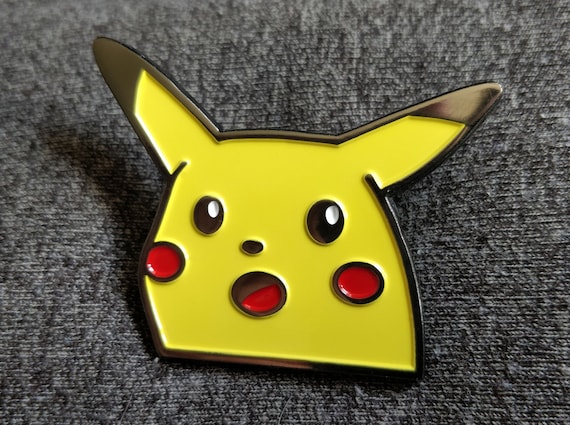 Pokemon Inspired Shocked Pikachu Soft Enamel Surprised Pikachu Lapel Pin Bonus Mystery Sticker
