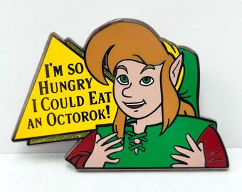 The Legend of Zelda Phillips CD-i Games Inspired &quot;Eat An Octorok&quot; Link Meme Hard Enamel Lapel Pin (+BONUS Mystery Sticker!)