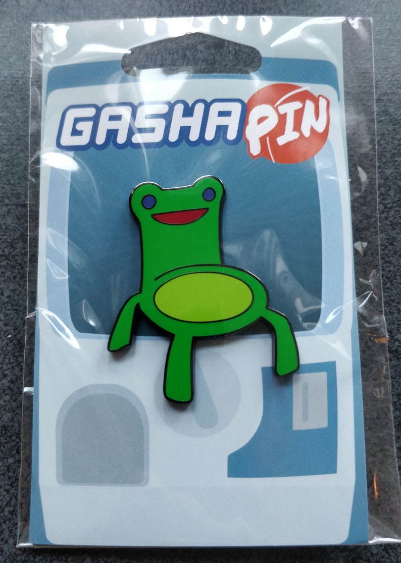 Animal Crossing Meme Inspired Froggy Chair Hard Enamel Lapel Pin BONUS Mystery Sticker image 3