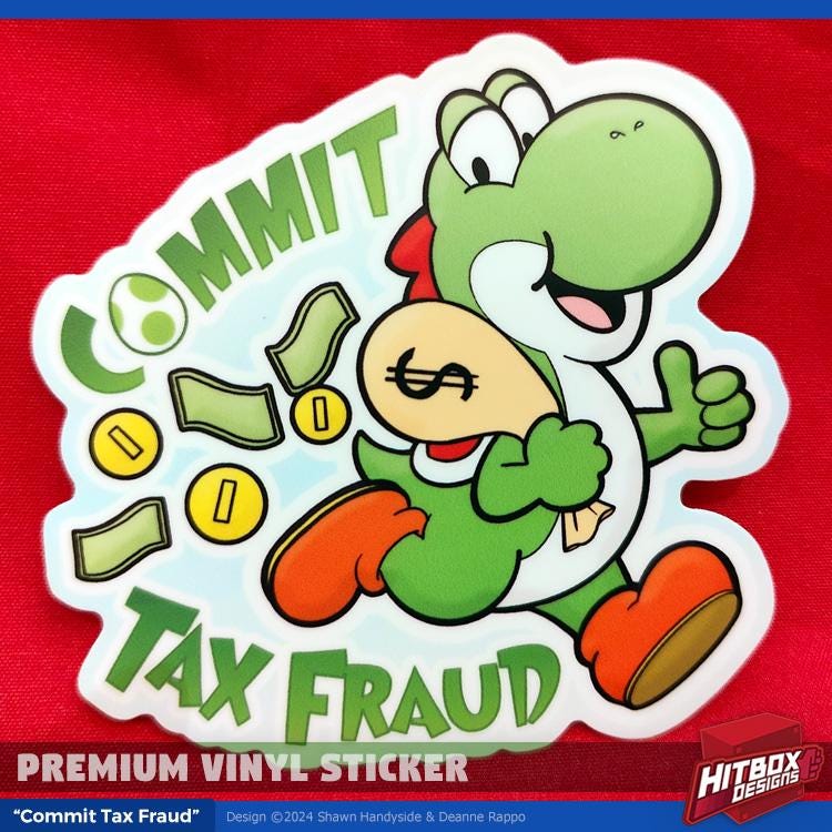Farud Sticker Yoshi Committed Tax Fraud Meme (