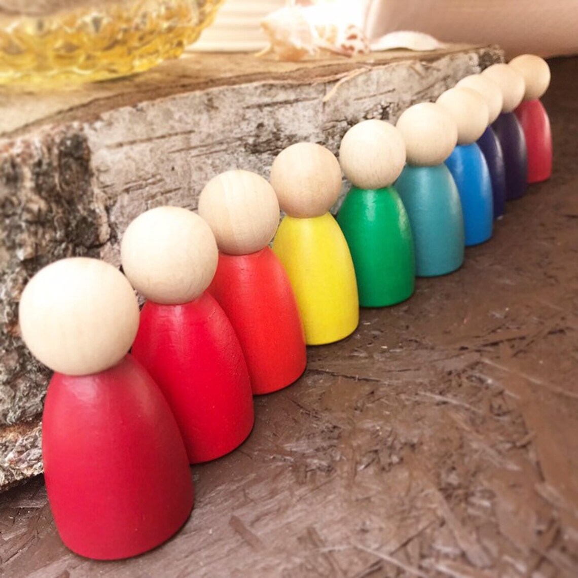 10 Peg Doll Rainbow Set / Montessori / Reggio Etsy