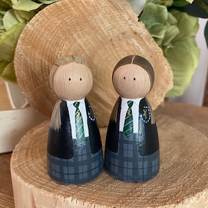 Personalised School Uniform Peg Doll school leaver small world pretend play wooden toys montessori gifts for children keepsake eco friendly