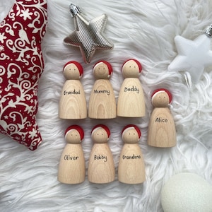 Personalised Christmas Peg Doll stocking filler - pretend play - wooden toys - santa - christmas gifts for children - father christmas toy