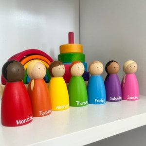 Days of the Week Rainbow Peg Dolls - Learning - Educational Dolls
