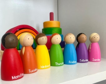 Giorni della settimana Rainbow Peg Dolls - Apprendimento - Bambole educative