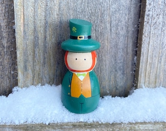 St Patrick's Day Peg Doll - Ierse gelukspop