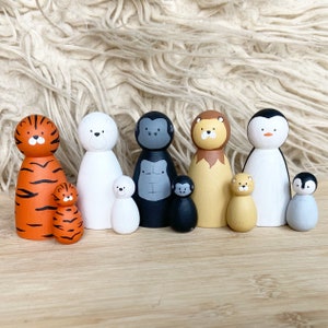 Zoo Animal Peg Dolls