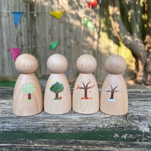 Set of 4 Seasons Peg Dolls