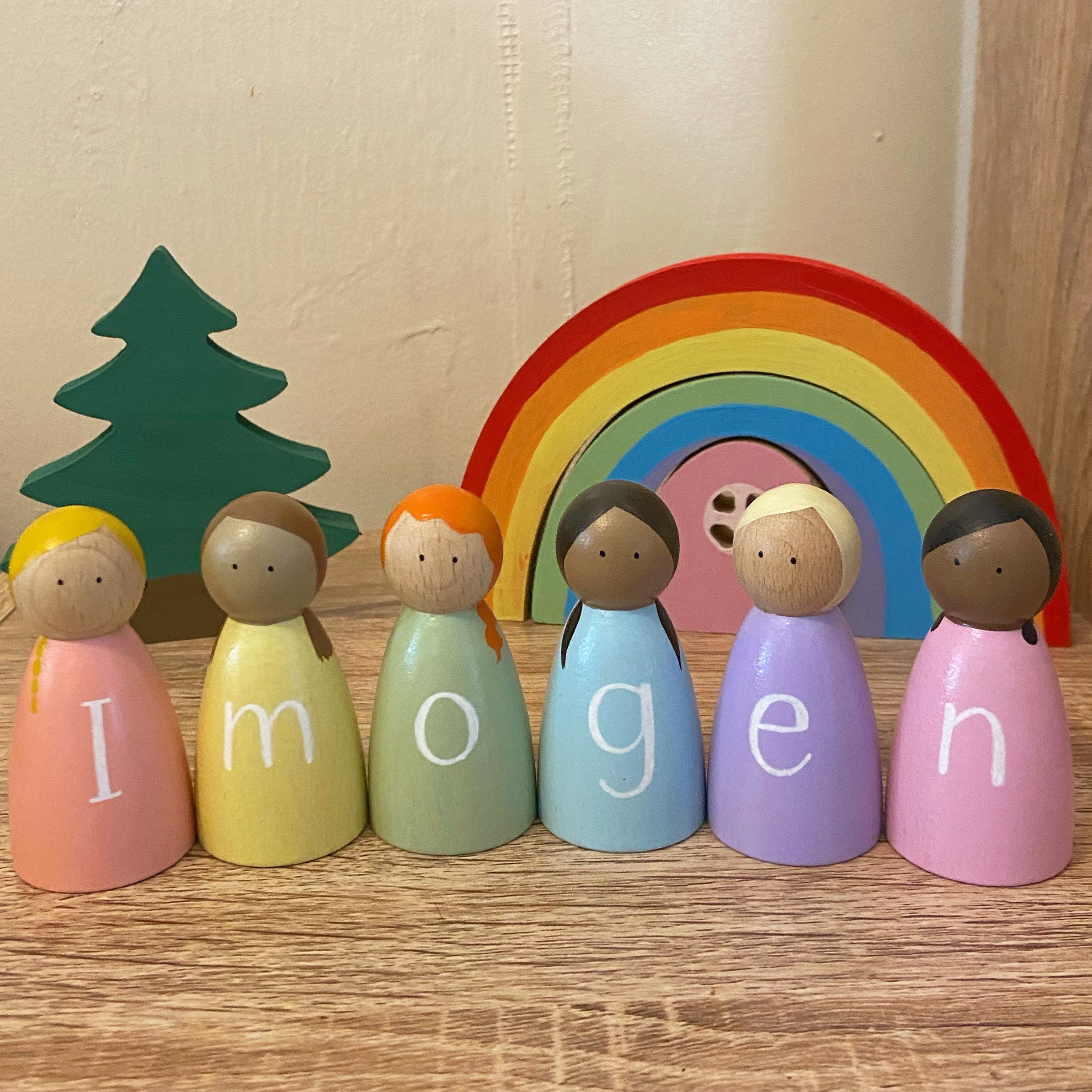 Personalised Name Peg Dolls Etsy