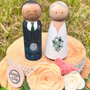 Hochzeit Peg Dolls - Braut und Braut Bräutigam Braut und Bräutigam Braut und Bräutigam Mr Mrs Cake Topper 5.Hochzeit Jahrestag Holz