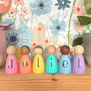 Letras individuales personalizadas para muñecos con nombre - Decoración de habitación infantil - Regalo para niños pequeños - Reconocimiento de nombres