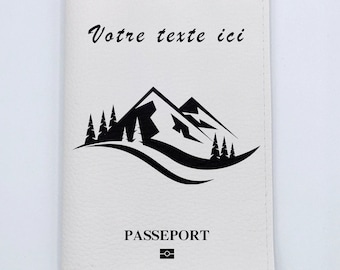 Customizable mountain passport protector in imitation leather
