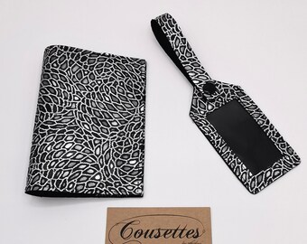 Passport case and imitation leather luggage tag holder
