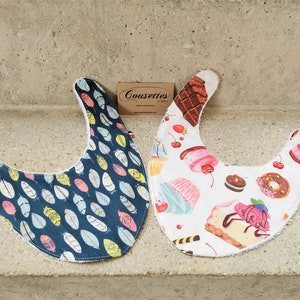 Baby bib in terry and cotton