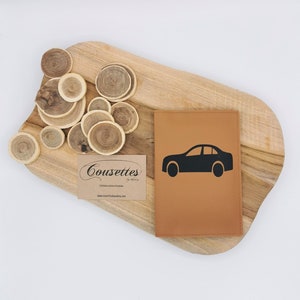 Etui carte grise personnalisable en simili cuir