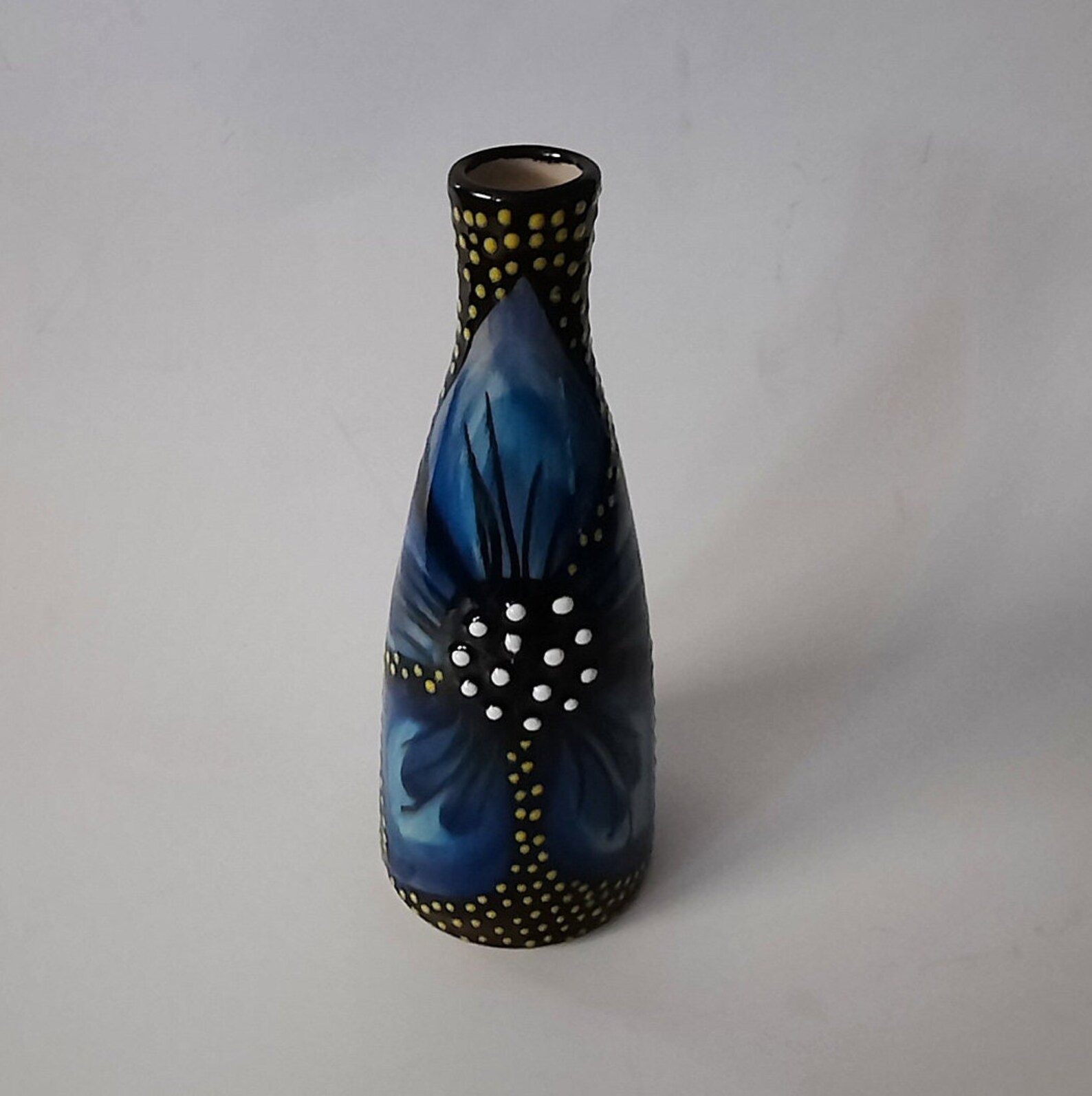 IVANROS Hand Painted Bud Vase Made in Spain Blue Etsy Australia