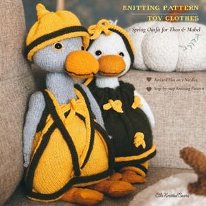 Knitting Toy Clothes Pattern for Theo & Mabel – Spring Outfit for Knitted Goose – PDF Knitting Pattern | OlaKnittedBears