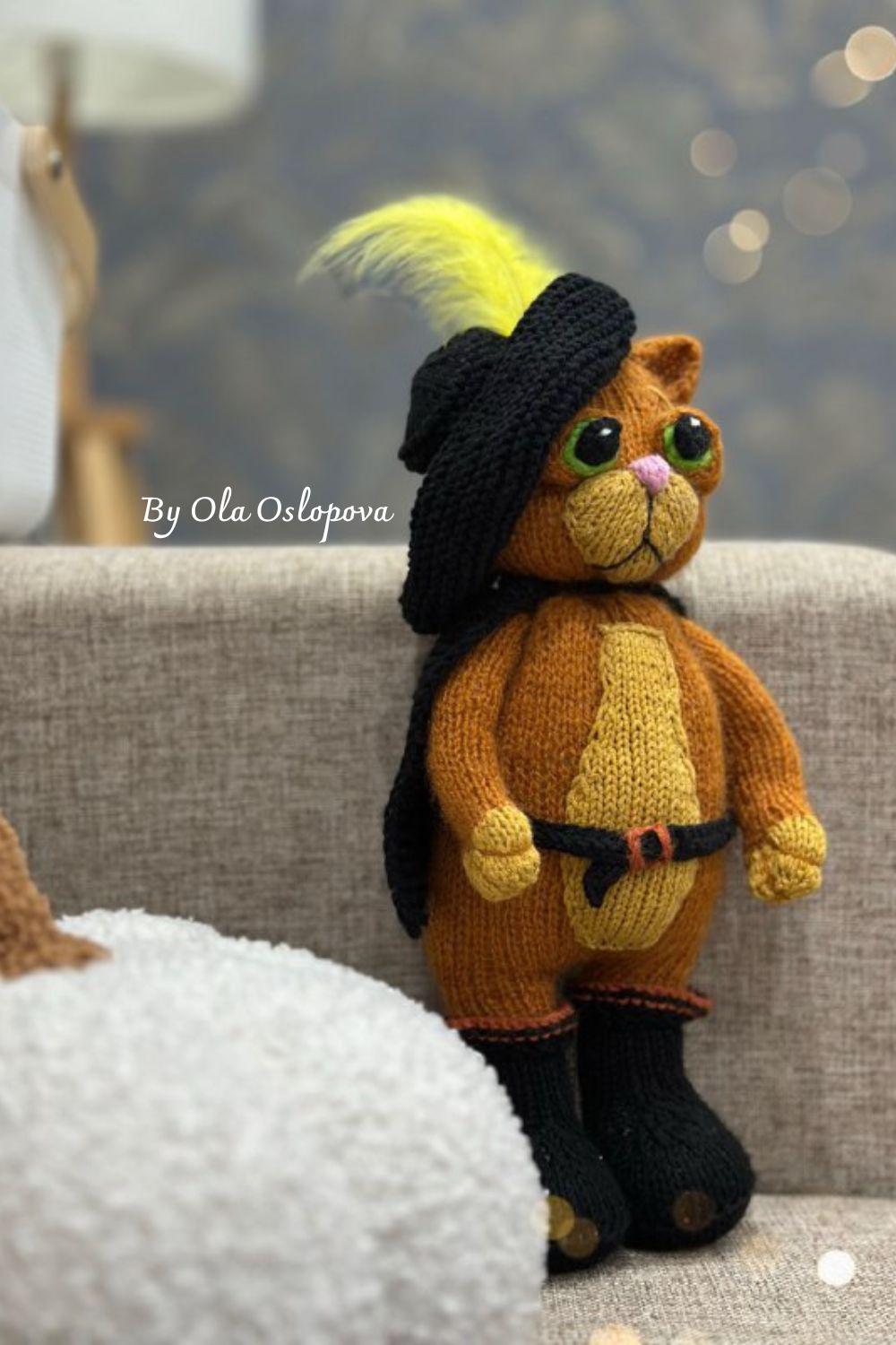 Cat in Boots Knitting Pattern PDF, 2 Needles Version, Stuffed Animal ...