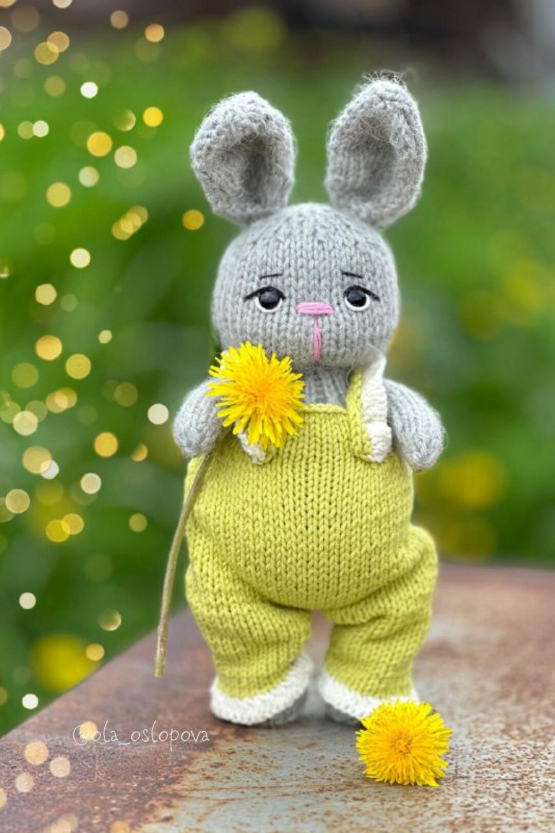 Bunny Knitting Pattern Download PDF, Knitted Flat, Knitted Cute Animal ...