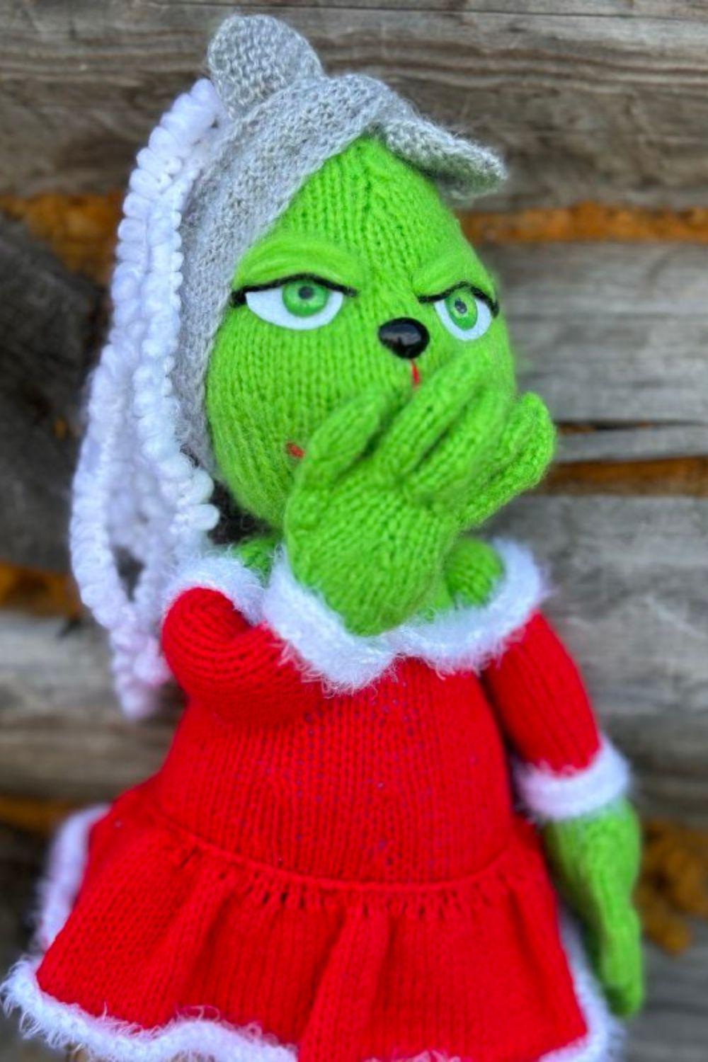 Knitting Pattern Christmas Green Villain / Knitting Green Doll Elf ...