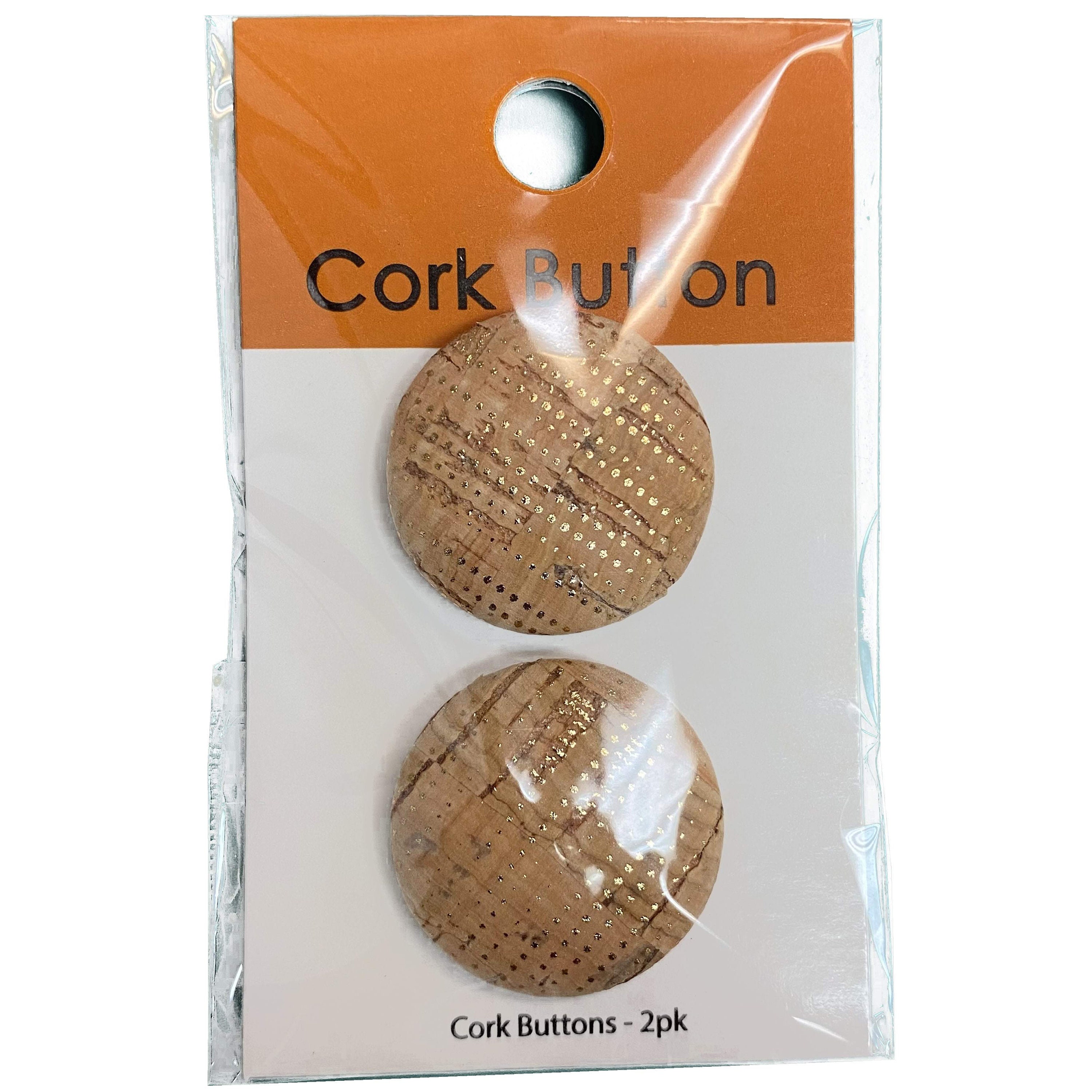 Cork button 1 inch diameter natural color. 2 pieces. Create Etsy