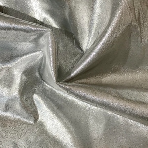 Silver lamé lightweight woven nylon fabric, vintage Japanese production, per metre 112cm 44” wide
