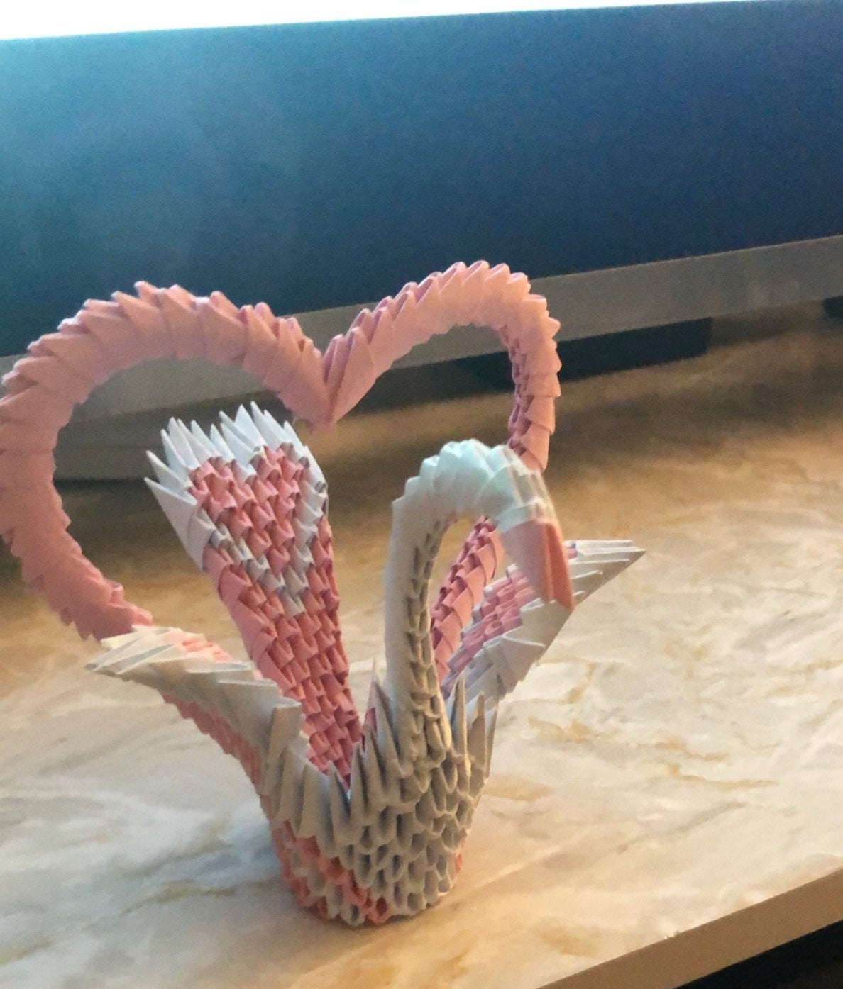 3D Origami Heart Swan Etsy
