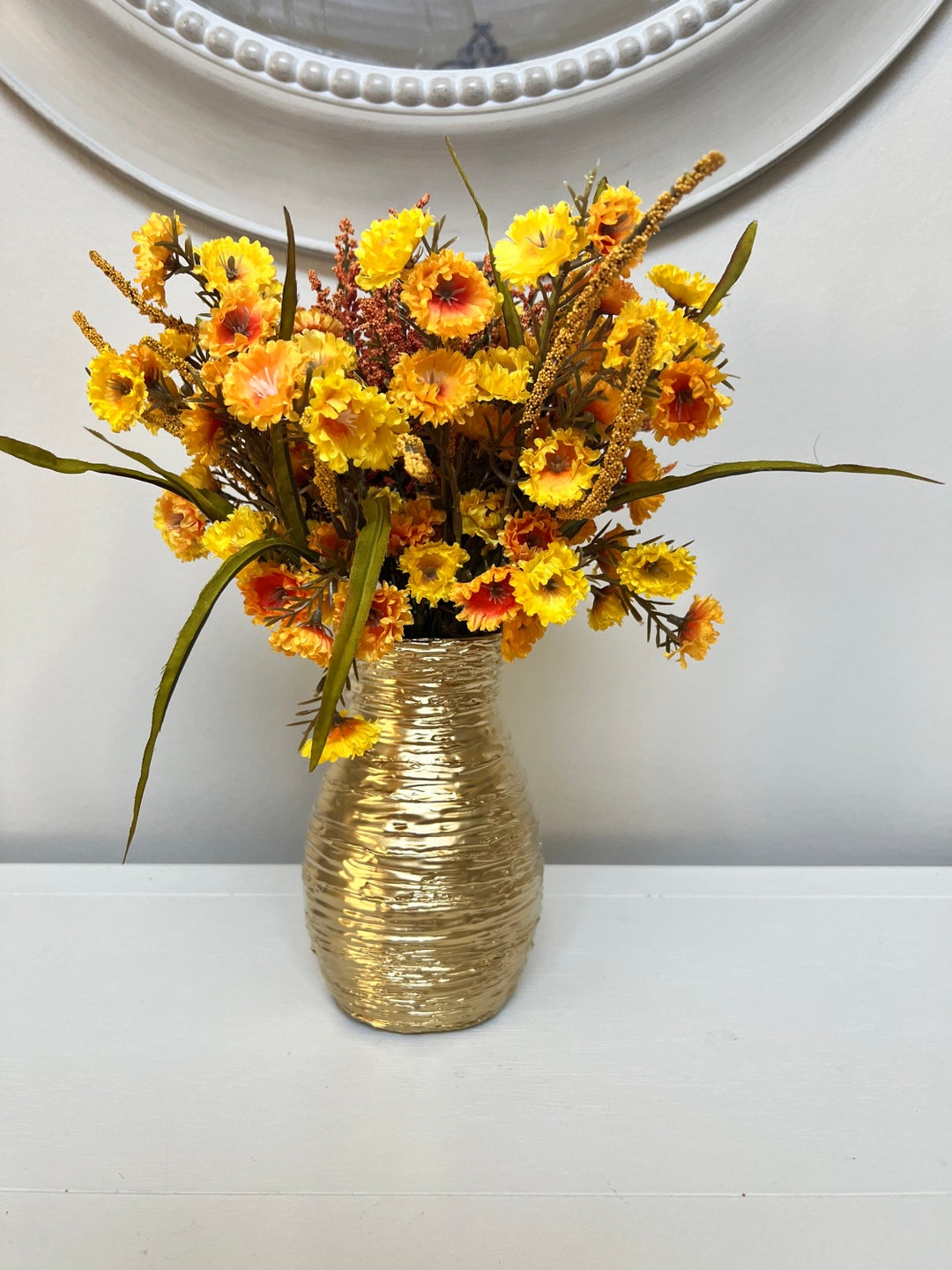 7 Gold Flower Vase. Home Decor Flower Pot. Etsy