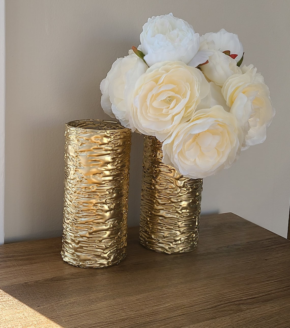 Set of 2 Gold Flower Vase. Glass Vase Modern Home Decor. Etsy