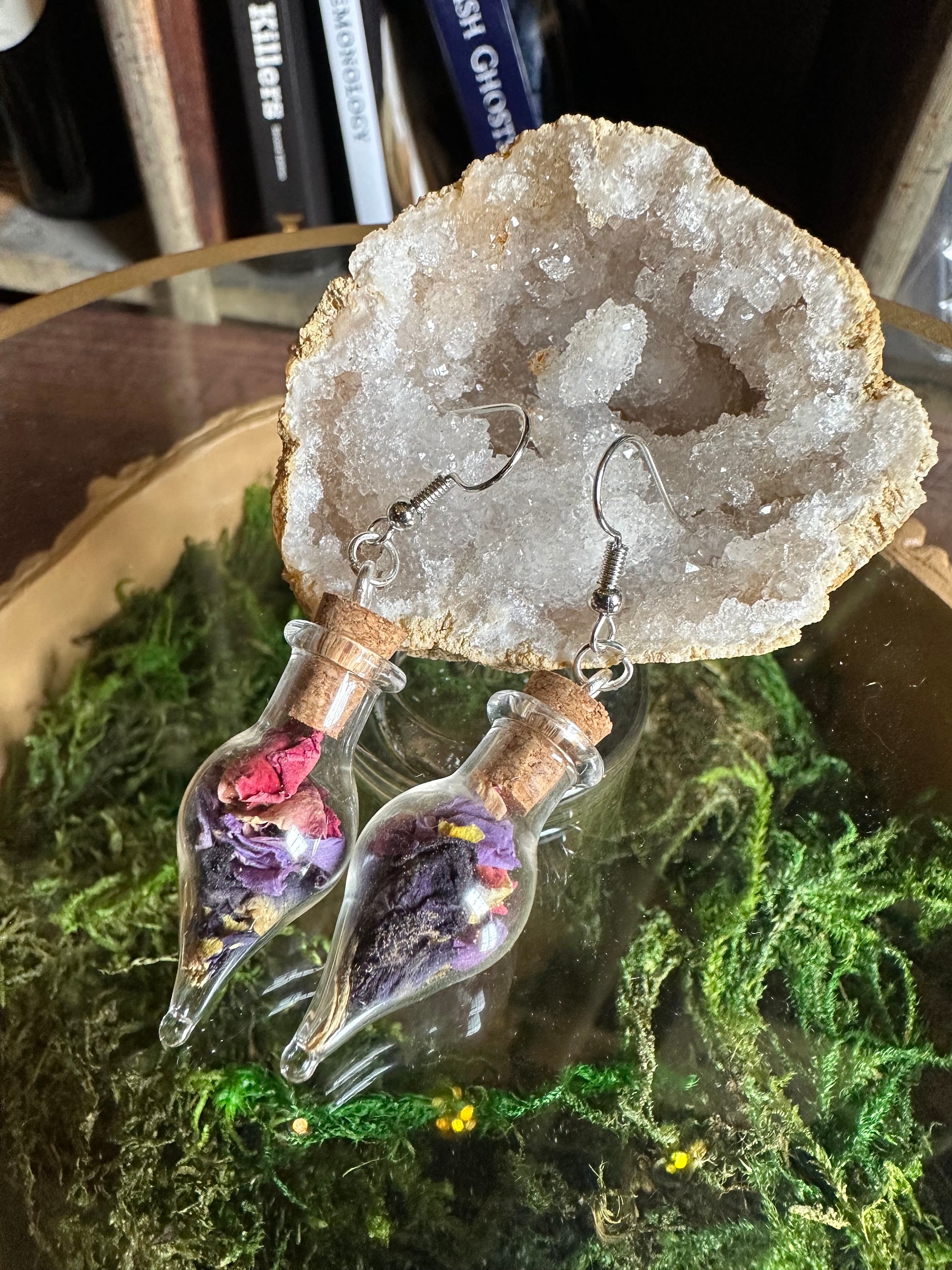 Bisexual Pride Spell Jar Earrings
