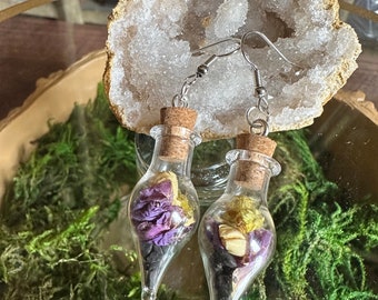 Non-Binary Pride Spell Jar Earrings