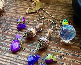Pendientes de tarro de hechizo femenino divino