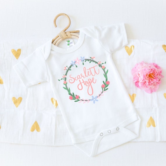 Boho Baby Clothes Baby Name Onesie® Baby Girl Clothes