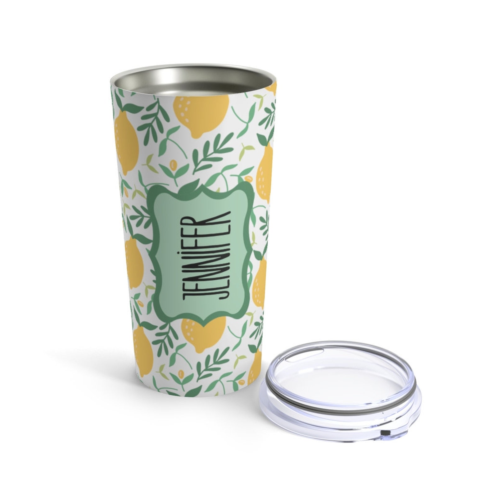 Personalized Lemon Tumbler Lemon Cup Lemon Drinkware Etsy