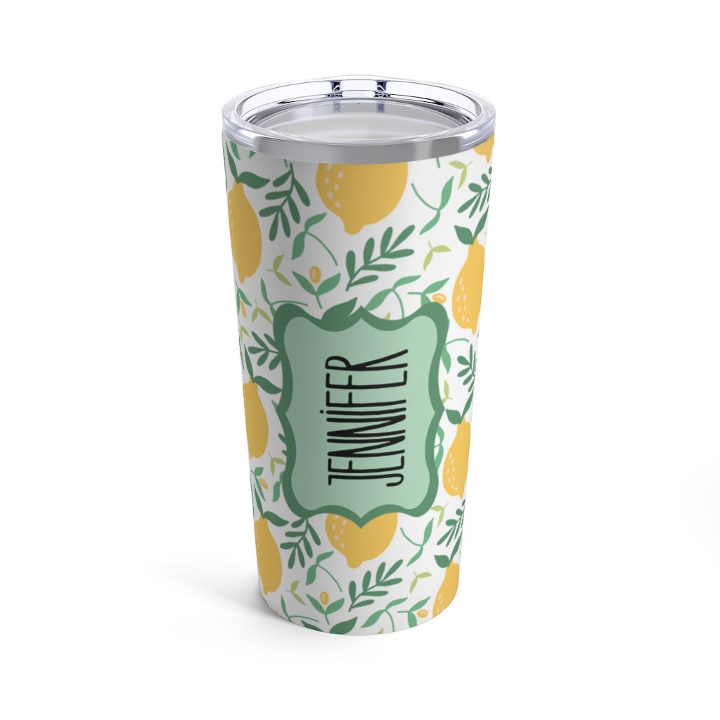 Personalized Lemon Tumbler Lemon Cup Lemon Drinkware Etsy