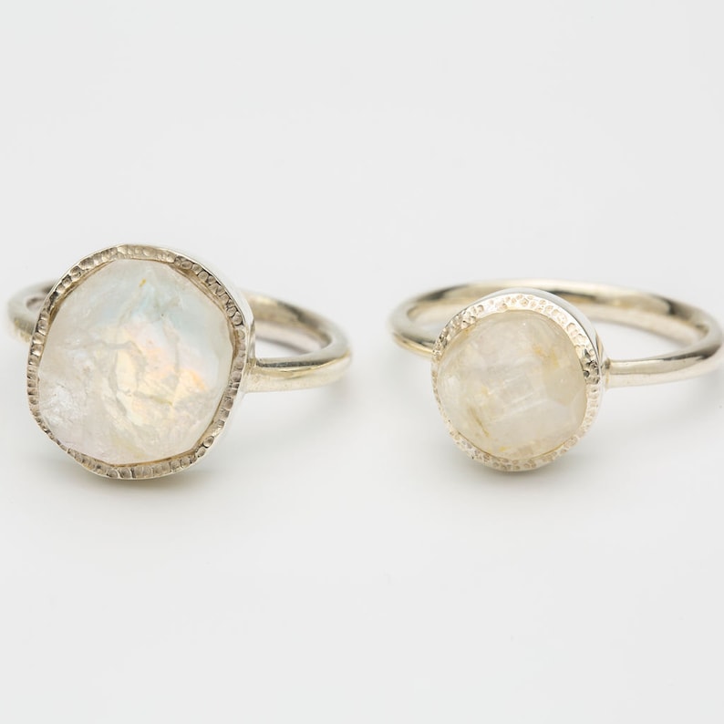 Raw Moonstone Ringraw Gemrough Gems Semi Precious Stone Etsy UK