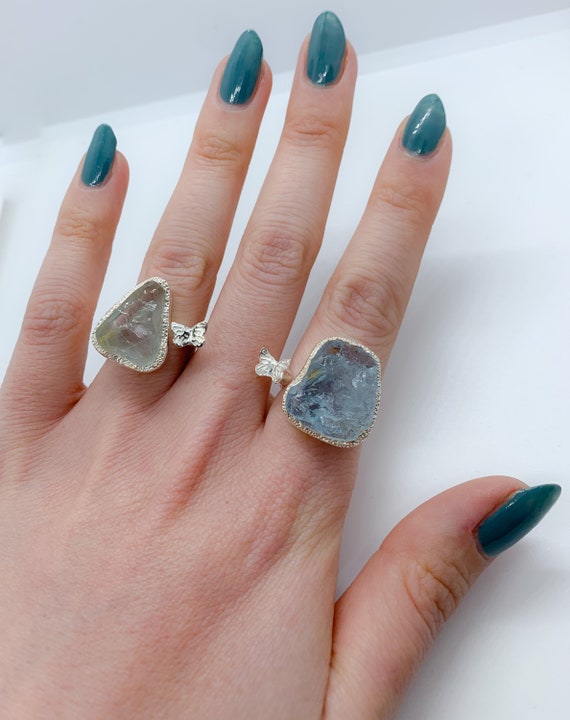 Uncut on sale aquamarine ring