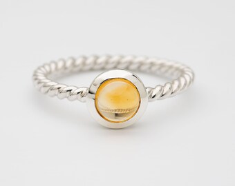 Citrine sterling silver ring, birthstone ring.