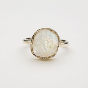 Moonstone ring, Raw stone, raw gemstone ring, sterling silver ring, Moonstone Jewellery, June Birthstone