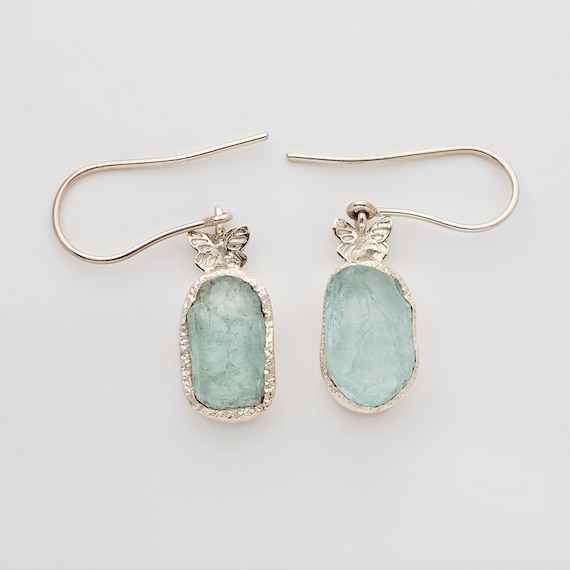 Raw Aquamarine Earrings March Birthstone Jewelry Raw Crystal Jewelry Raw  Stone Earrings Pisces Zodiac Earrings Mothers Day Jewelry - Etsy