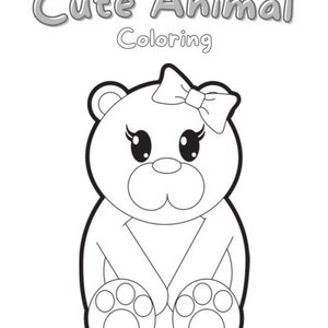 digital coloring pages - cute animals