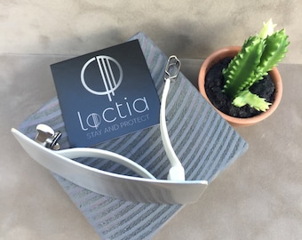 Silver colored smooth alloy metal barrette hair clip Loctia