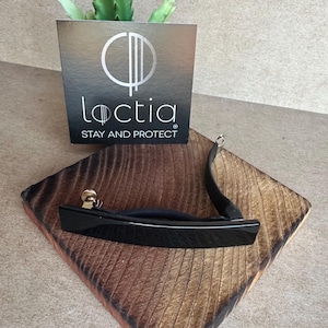 Non Slip Small Black Barrette Hair Clip Lined by Loctia