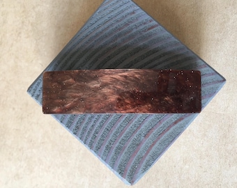 Loctia lined non-slip brown acetate barrette hair clip stays in place