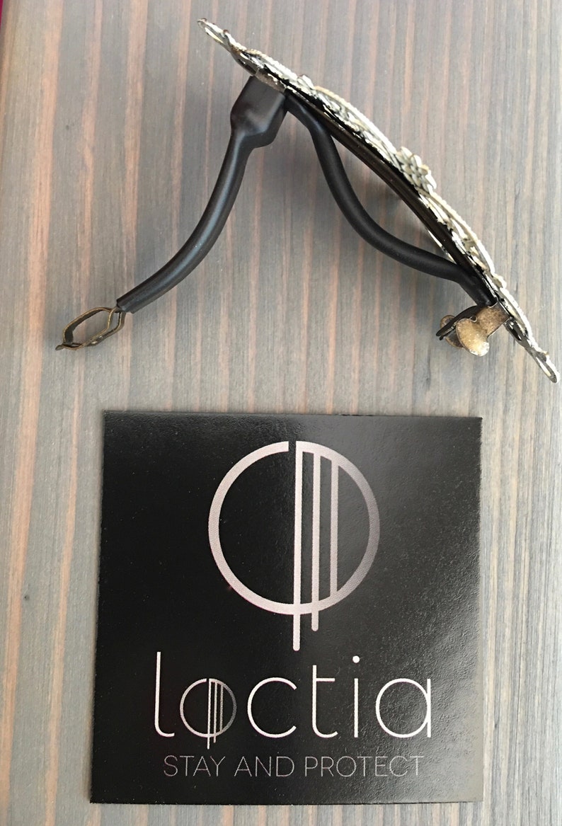 Loctia lined no slip small antique cream barrette hair clip stays in place image 3