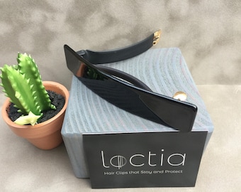 Loctia lined no slip large black acetate won't damage hair stays in place