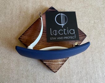 Presilha de cabelo azul marinho fosco: Presilha de cabelo antiderrapante forrada para cabelos finos.